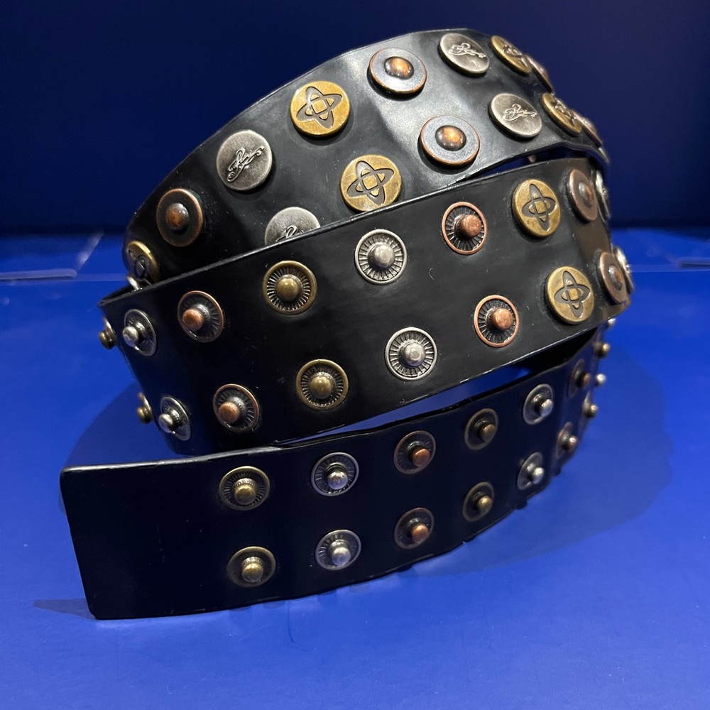 Studded Black vintage Leather Belt